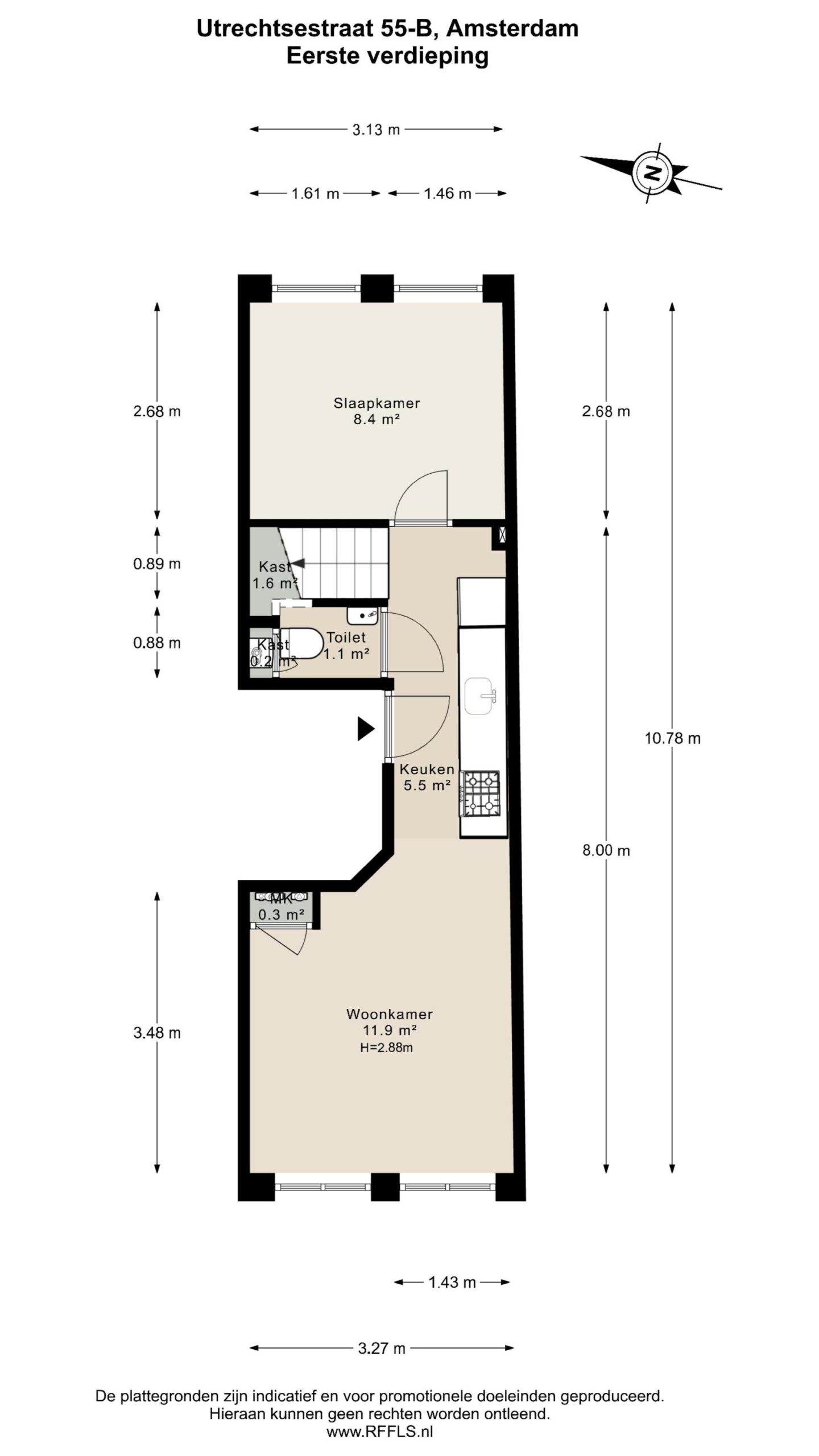 Utrechtsestraat 55 B in AMSTERDAM-23