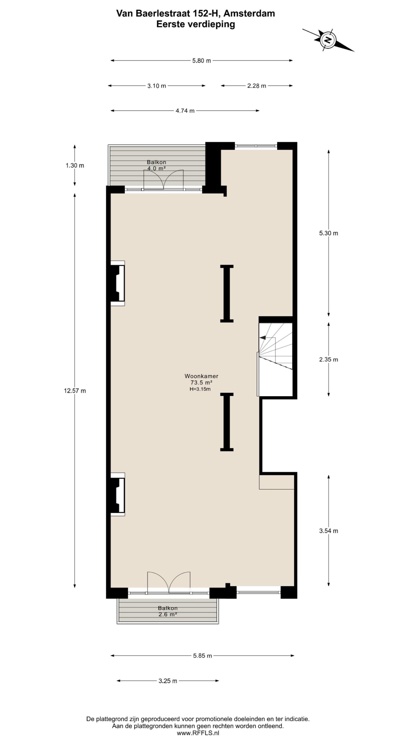 Van Baerlestraat 152 H in AMSTERDAM-60