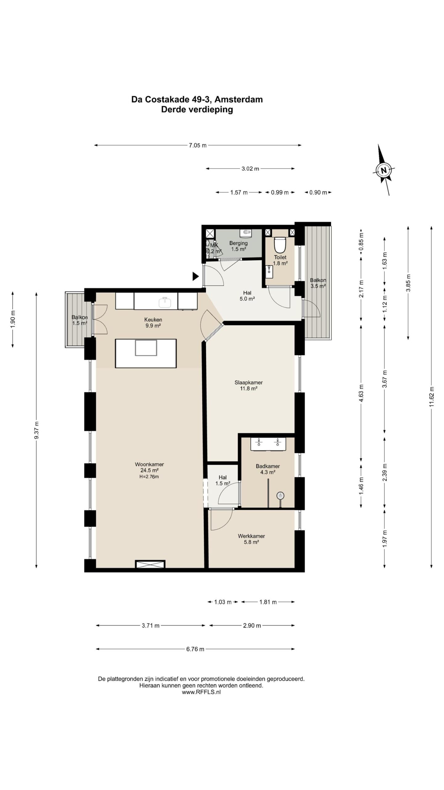 Da Costakade 49 3 in AMSTERDAM-23