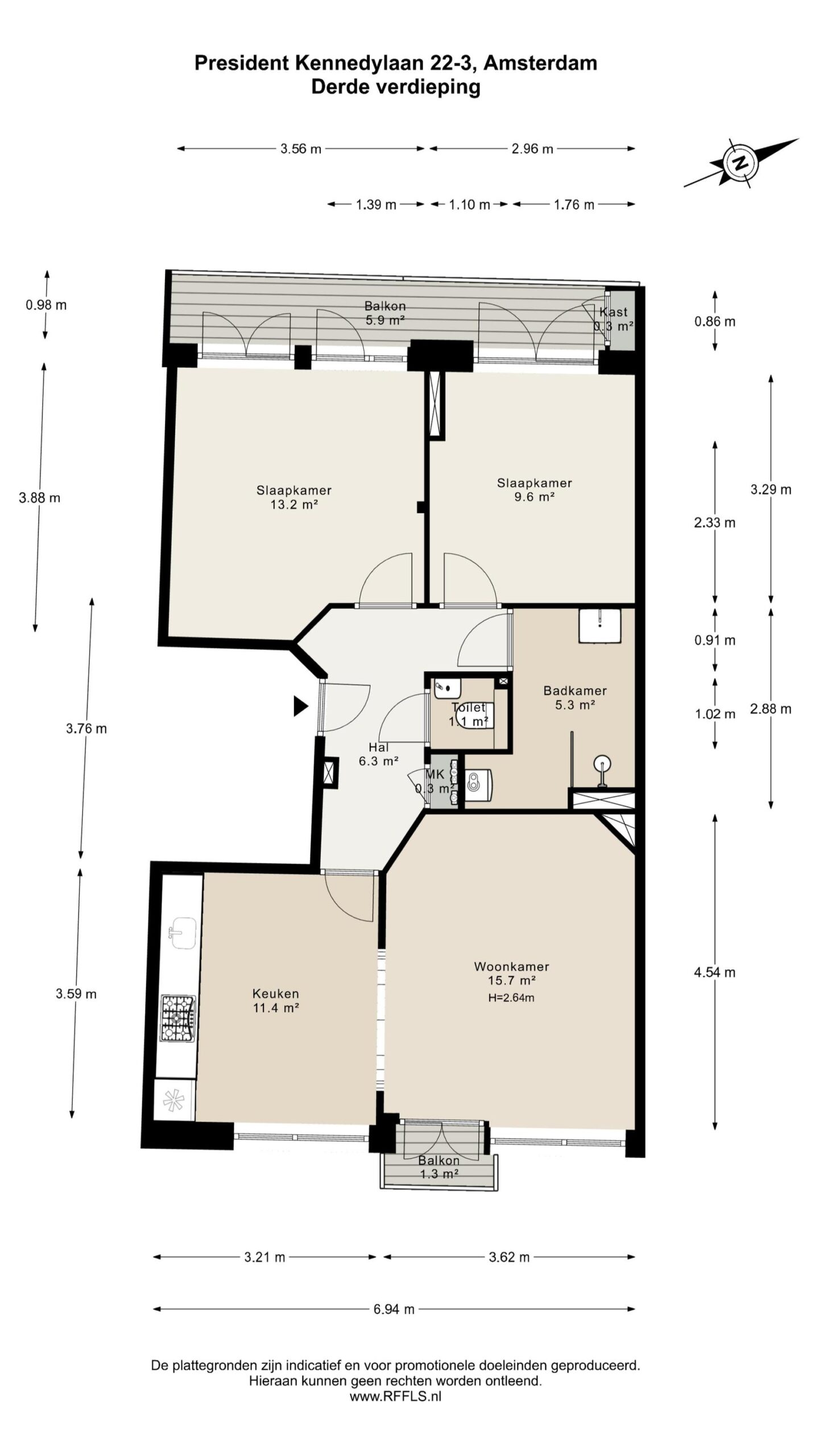 President Kennedylaan 22 3 in AMSTERDAM-33